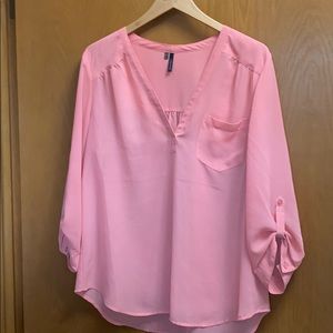 Sheer 3/4 sleeve blouse